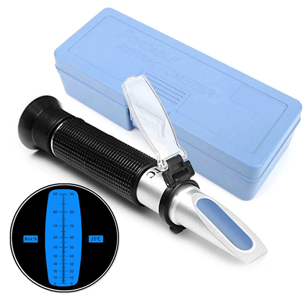 

0-90% Sugar Refractometer Brix Refratometro for Food Content Fruit Juice Liquids ATC Measurement tool