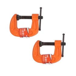 2PCS Iron C Clamp 1 Inch Woodworking G Clamps 26mm Jaw Opening 21mm Throat Depth Small Clamping Tool