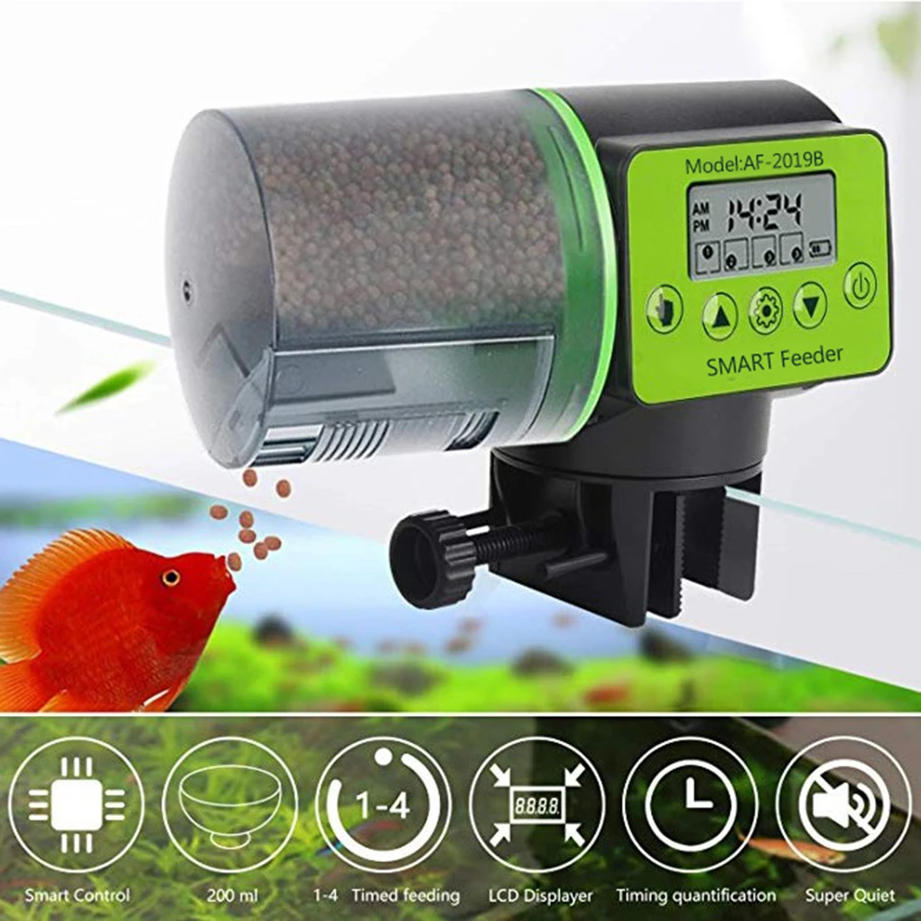 Automatic Fish Feeder Aquarium Digital Fish Tank Electrical Plastic Timer Feeder Food Feeding Dispenser Tool