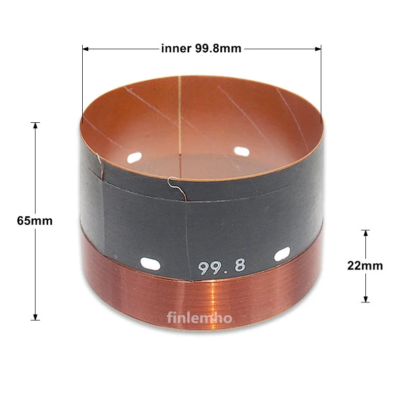 99.8mm Speaker Voice Coil 1400W Max Home Theater Bass Subwoofer Repair Parts With 2 Layers Copper Wire Glass Fiber Former