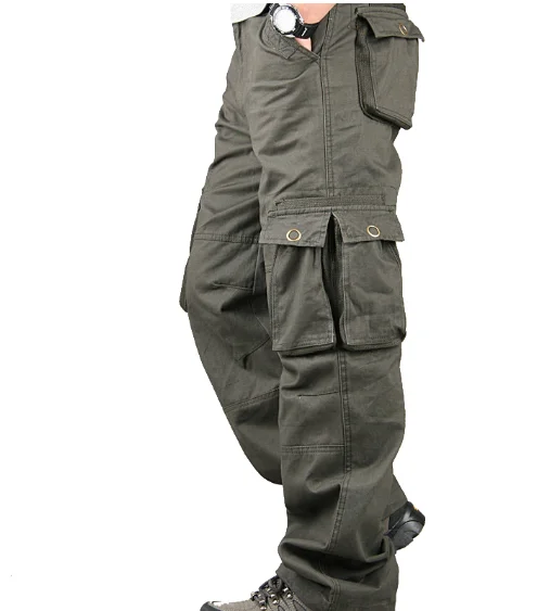 Mannen Cargo Broek Casual Multi Pockets Tactische Militaire Broek Lente Herfst Katoen Leger Lange Broek Pantalon Homme