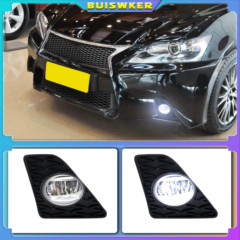 2Pcs Car Fog Lights Lamps For Lexus GS350 GS450h F Sport Model 2013-2015 Grilles Led Bumper with Switch Set light