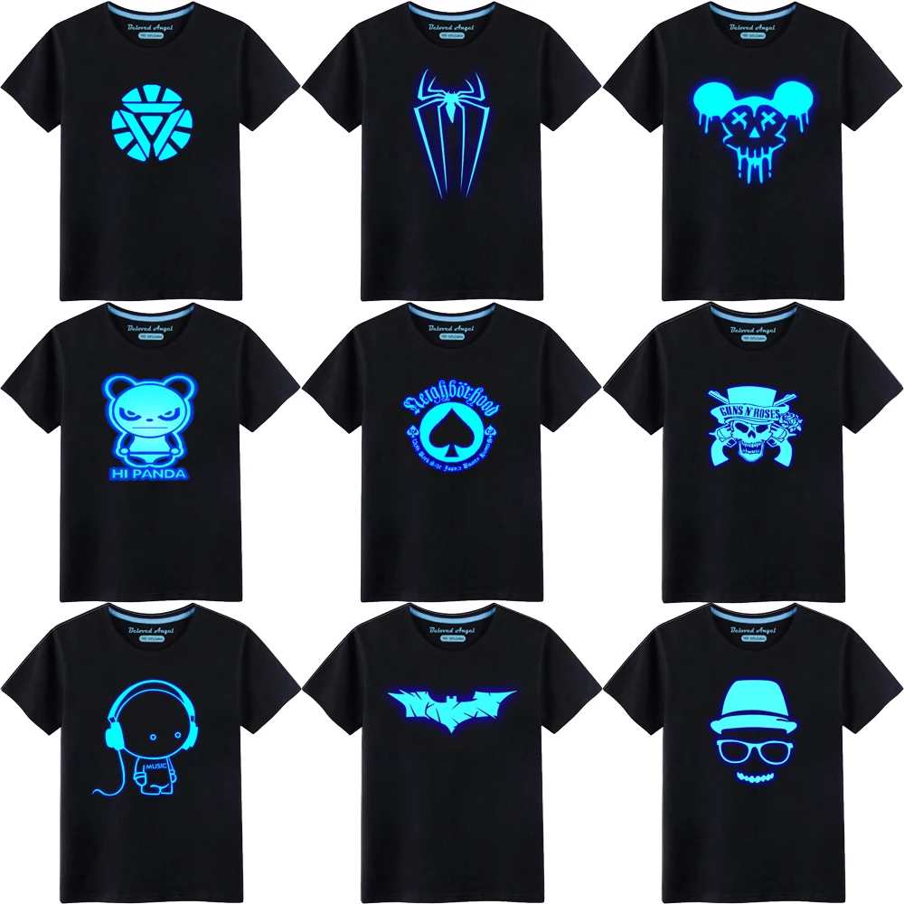 Children Luminous 3D Print T Shirts Boys Girls Tops Kids T-shirts Camiseta Toddler Cartoon Cotton Tee Shirts Summer Baby Clothes