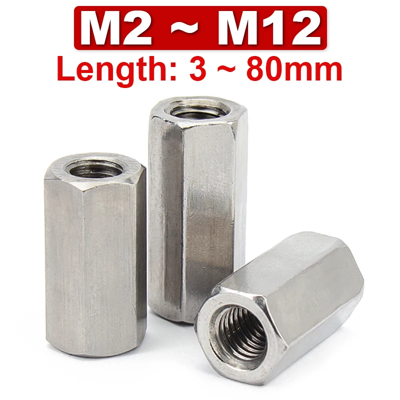 

304 Stainless Steel Double Pass Hexagonal Stud M2 M3~M12 Male Female Bracket PCB Motherboard Gasket Nut Threaded Hollow Column