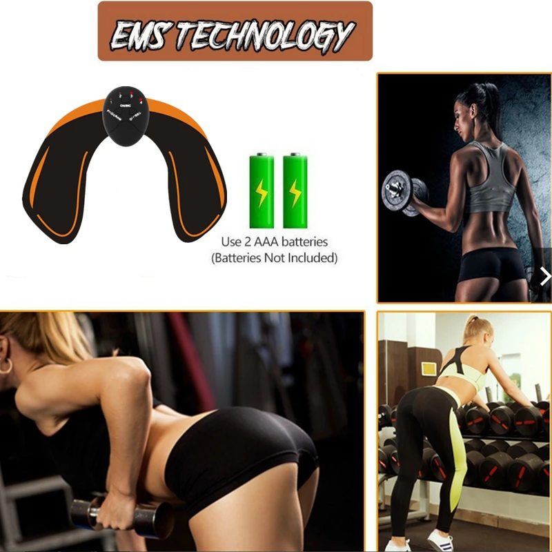 EMS Wireless Smart Muscle Stimulator Abdominal Trainer Hip Trainer Buttocks Butt Lifting Slimming Massager Body Shaping lady