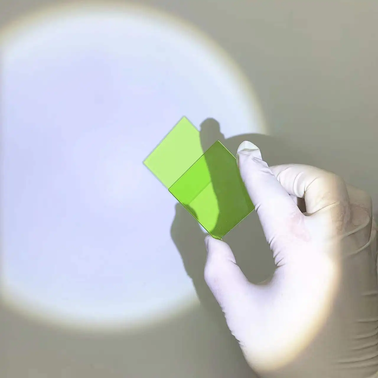 Vidrio óptico cuadrado de Color verde, tipo LB6, para iluminación de lámpara Led