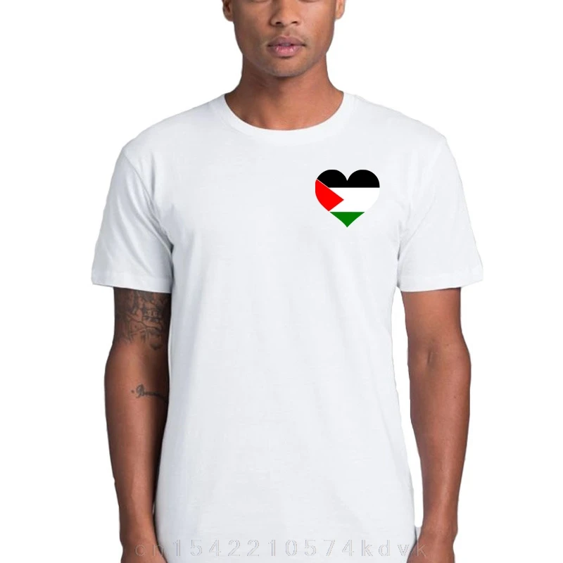 Palestine Heart Custom Fashion Funny High Quality Printing T-shirt Men's And Women's Streetwear Cotton Eu Size Tee Shirts