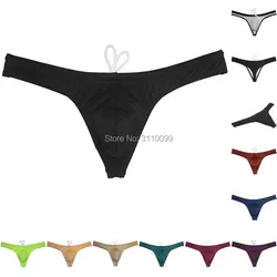 Mini Beachwear Men‘s Solid Bikini Pouch Swim Thong Comfortable Swimwear T-back