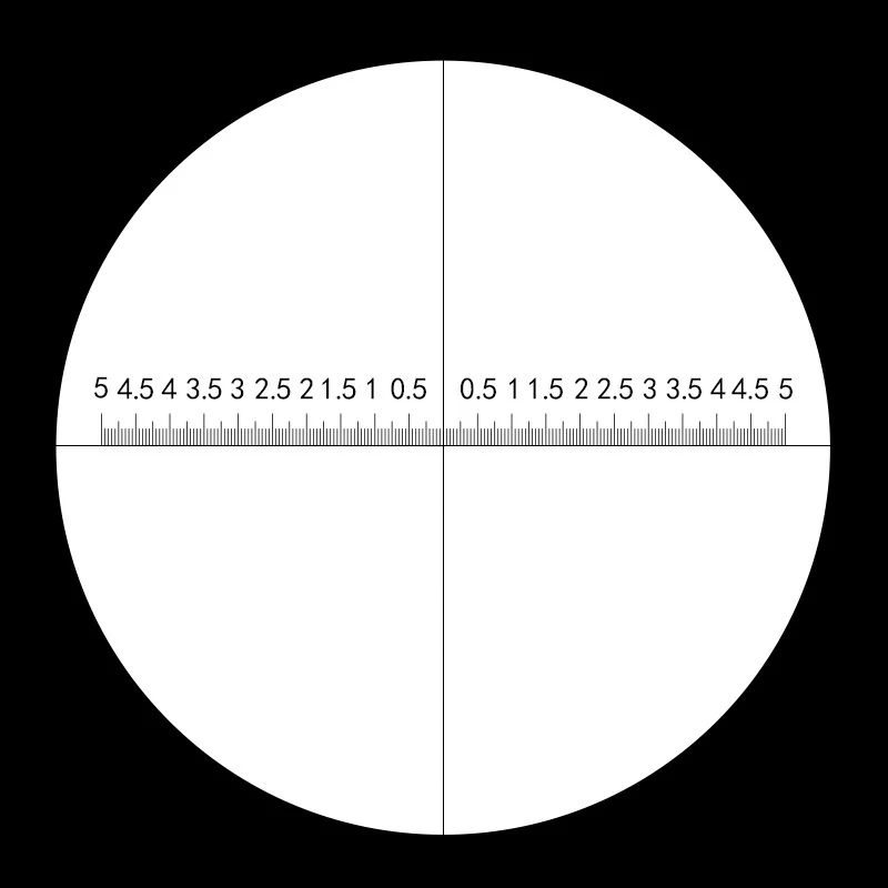 Diameter 20 mm Eyepiece Micrometer Cross Reticle Vertical Line Horizontal Ruler 5-0-5 Ocular for Biological Microscope Ocular