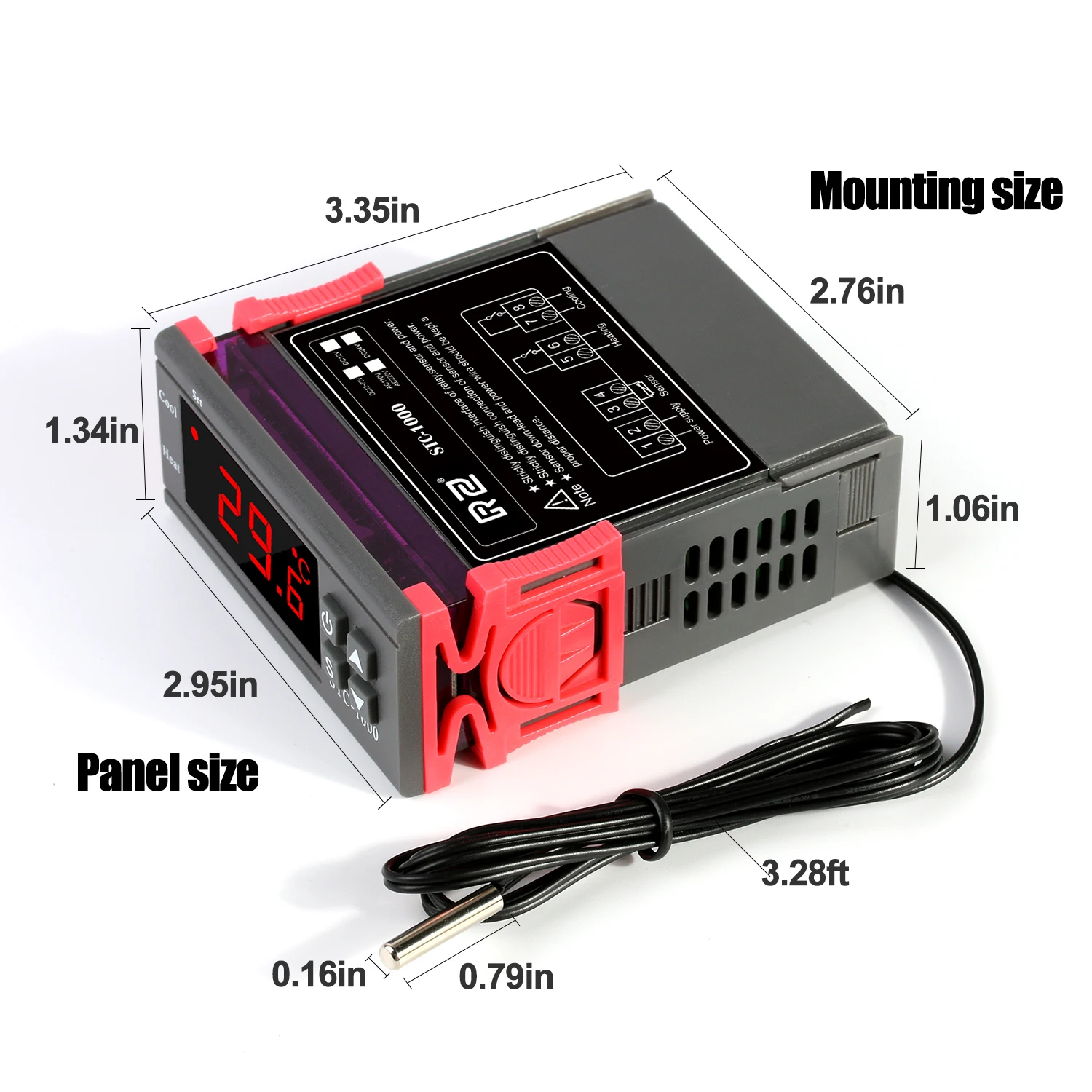Termostato del termoregolatore di Digital LED del regolatore di temperatura di RZ per il STC-1000 di raffreddamento 12V 24V 220V del riscaldamento del relè 10A dell'incubatore