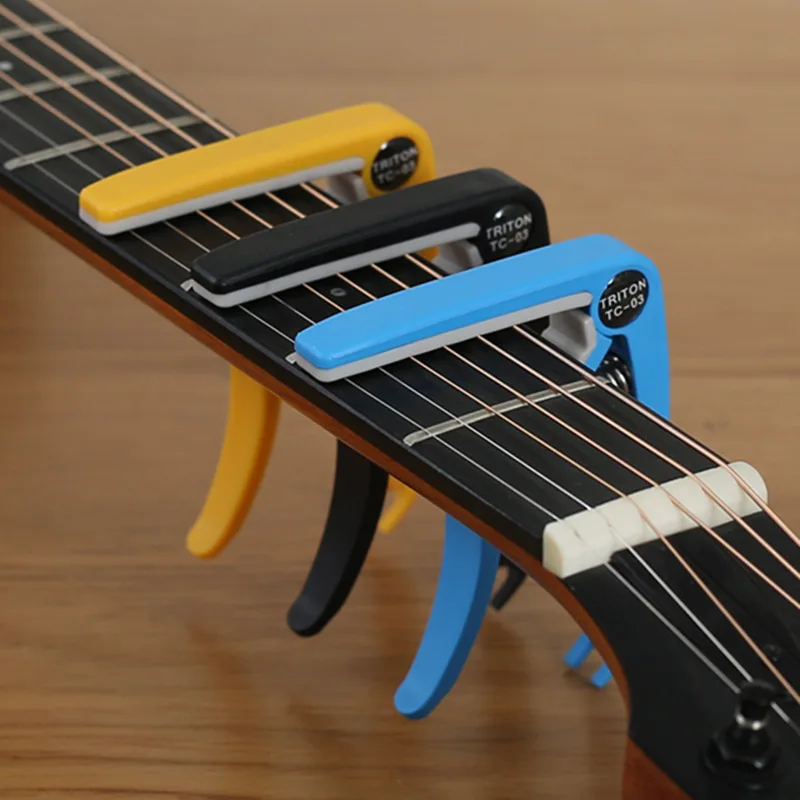 Cejilla de guitarra de plástico portátil para Guitarra eléctrica clásica acústica de 6 cuerdas, abrazadera de afinación, Accesorios para