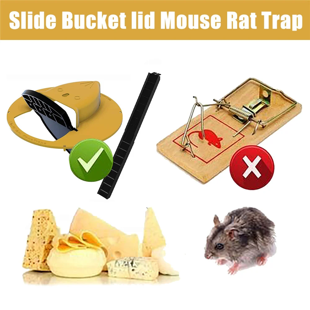 Neue Kunststoff-Mausefalle Wiederverwendbare Intelligente Klappfalle für Ratten mit Schiebedeckel Schnell Effektiv Hygienisch Sicher – Detail 12