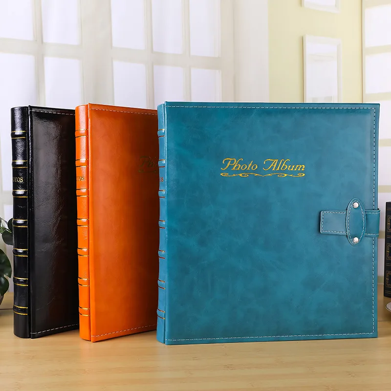 PU Leather Vintage Bronzing Cover Photo Album 6-inch 500 Sheets Interstitial Pictures Photo Album Wedding Travel Birthday Memory