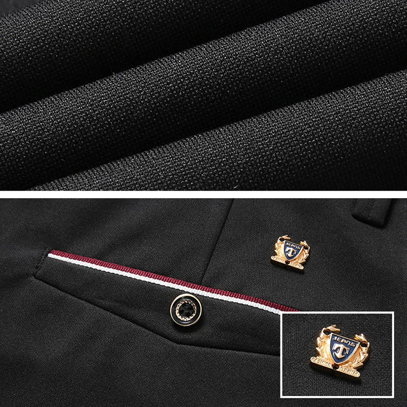 Celana Setelan Fashion 2020 Celana Gaun Elegan Pria Celana Panjang Lurus Warna Solid Celana Panjang Pria Slim Fit Formal Hitam Biru