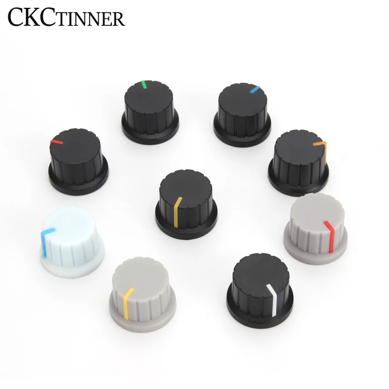 12 pcs 6mm knob plastic band indicating volume speaker adjustment constant pressure power amplifier knob cap