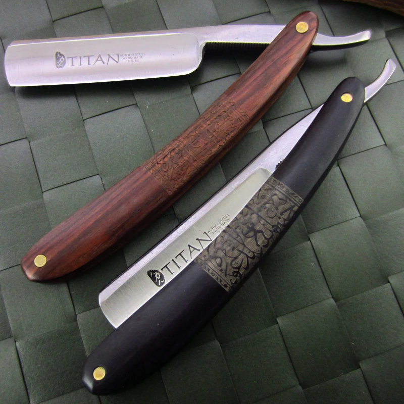 Titan Wood Handle Men Shaving Tools Hair Razor Stainless Steel Straight Razor