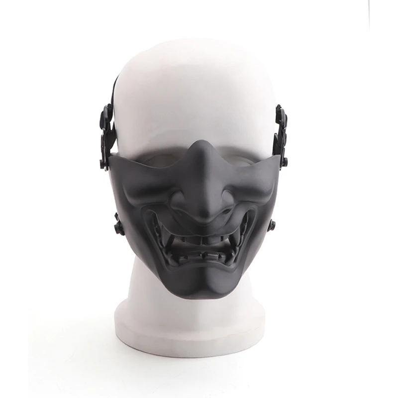 new Half Face Mask Airsoft Costume Halloween Cosplay BB Evil Demon Kabuki Samurai Half Face Mask