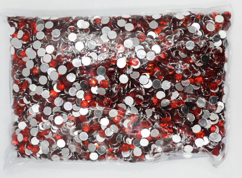 Crystal AB 40 Colors 7~12mm Flat Back Round Acrylic Rhinestones Beads/ Stones ,3D Acrylic Nail Art / Garment Decoration