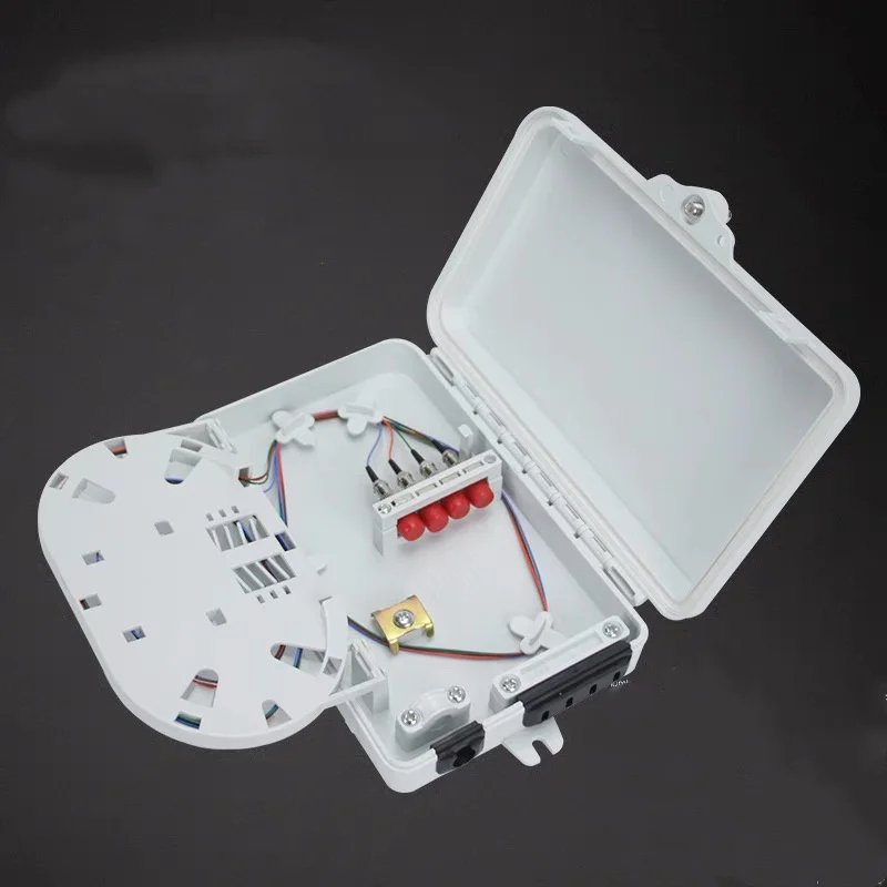 4포트 FTTH 분배함 3개 SC FC LC 벽걸이형 완전 설치 단자함 실내 ABS IP65 광섬유 접속함