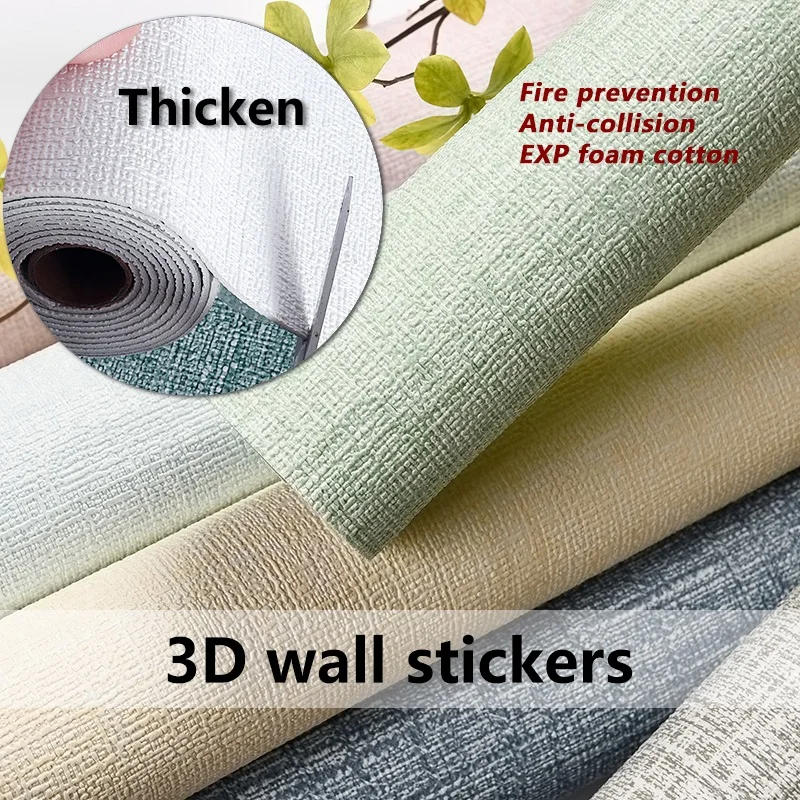 50x280cm Wall Stickers DIY Foam 3D Waterproof Self-Adhesive Panels For Kids Room Kitchen Ceiling Background Wall Decoration