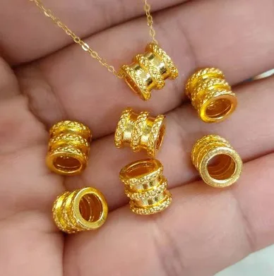 Real Gold 999 Necklace Pendant 3D Pure Gold Space Charms Space Necklace Pendants For Women +18K Gold Necklace