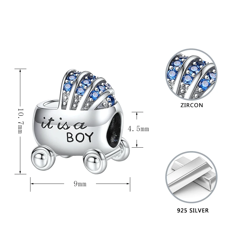 2017 New 100% 925 Sterling Silver Charm Beads Son's Love Car Beads Fit Original Pandora charms for bracelet making Jewelry gifts