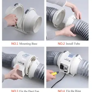 مروحة عادم صامتة لمروحة عادم مجرى الأنابيب المضمنة للمنزل 220 فولت تهوية المطبخ مرحاض الحائط تنظيف الهواء 3 أعلى 6 مبيعات لمروحة العادم المحمولة - رقم 6