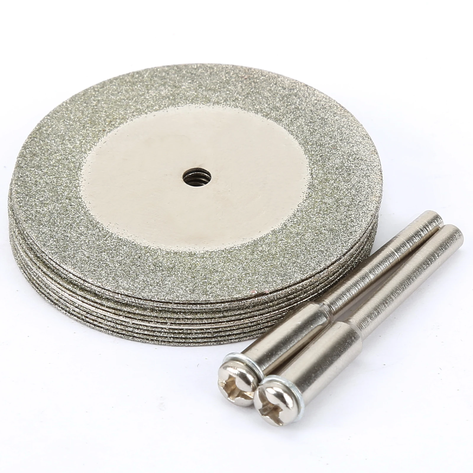 

10pcs 40mm Diamond Cutting Discs with 2pcs Connecting 3mm Shank Mini Diamond Saw Blade for Dremel Drill Fit Rotary Tool