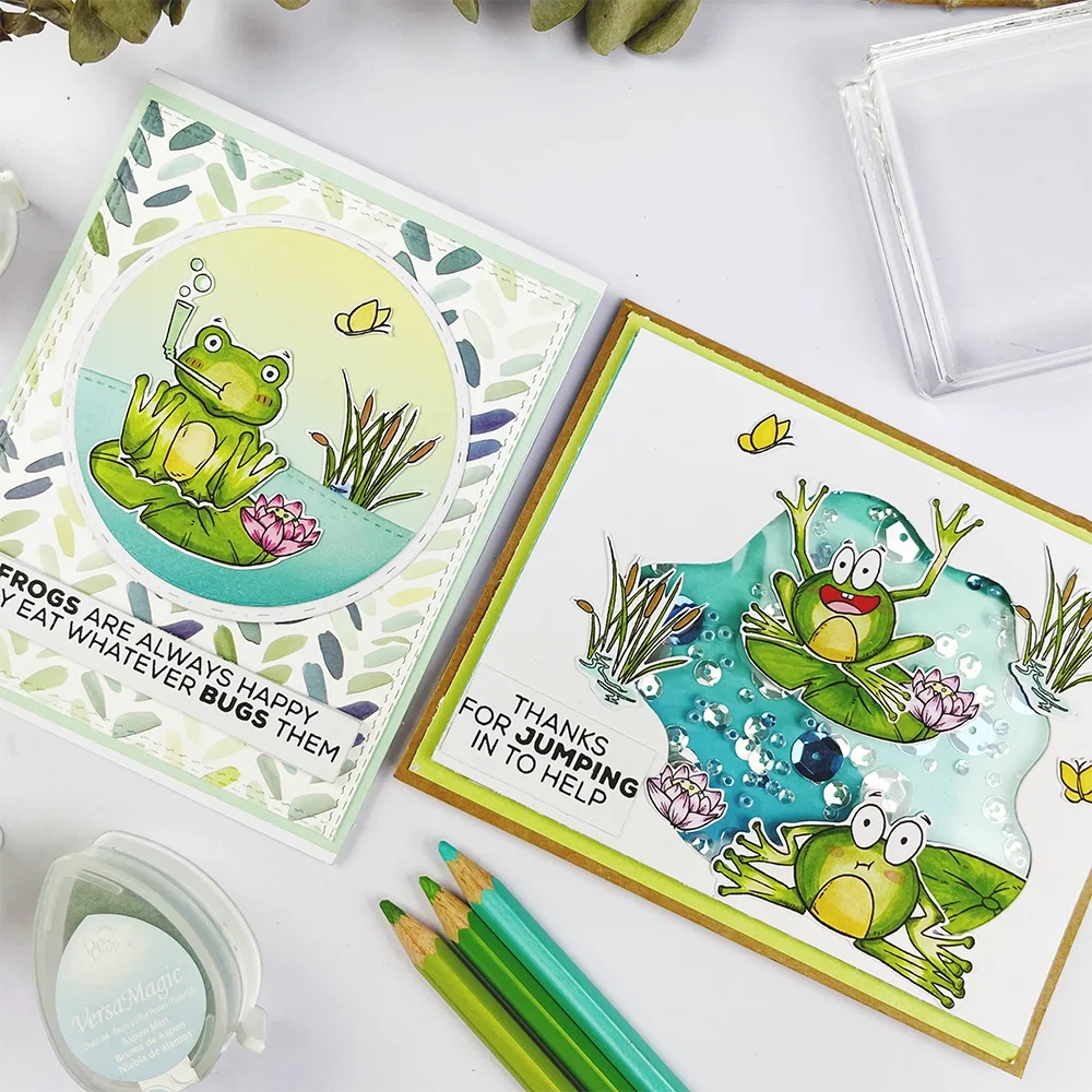 MangoCraft Cute Pond Frog Metal Cutting Dies And Stamps Stencils For Decor DIY Scrapbooking Photo Album Embossing Paper Card s