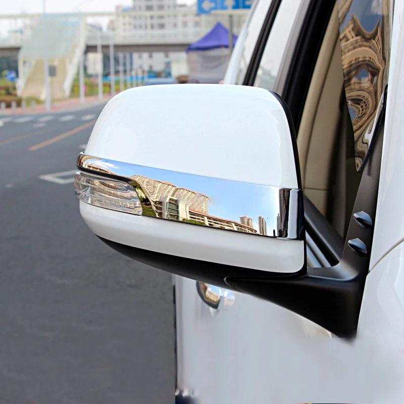 Chrome Car Rearview Mirrors Cover Trim Strip Sticker For Toyota Land Cruiser Prado 150 2010-2016 2017 2018 2019 2020 Accessories