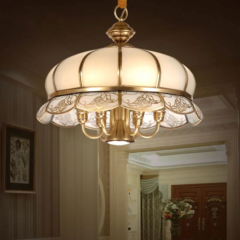 American Village Iron Bronze Pendant Light Noridc Glass Continental Retro Modern Living Room Lamp Restaurant Bedroom Lights