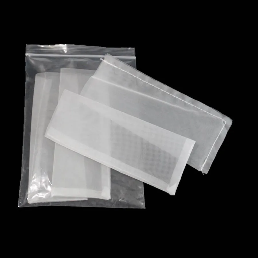 5pc s 25/45/90/120/160/190 micron 2.5x4.5 inch Nylon Mesh Rosin Press Tea Rosin Filter Bags for Heat Press Machine