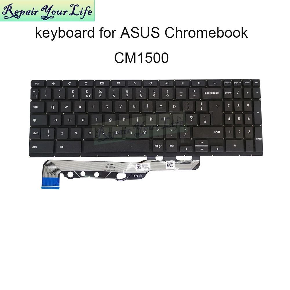 

UK GB notebook replacement keyboards For ASUS Chromebook CM1500 CM1500CXA laptop parts keyboard Genuine 0KNX0-5100UK00 D81UK12