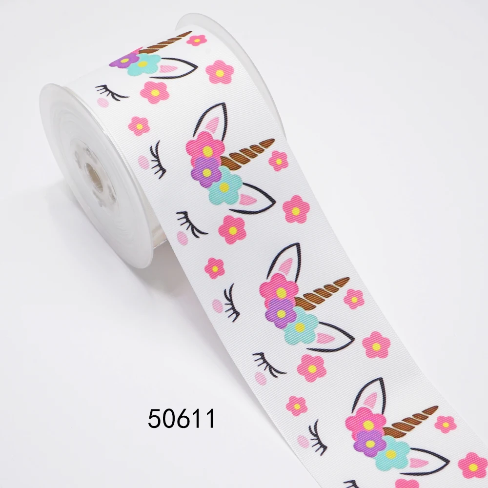 DIY Cartoon Unicorn Printed Grosgrain Ribbon For Craft Supplies Sewing Accessories 5 Yards, Planar Resins Mold 10 Pieces. 50611