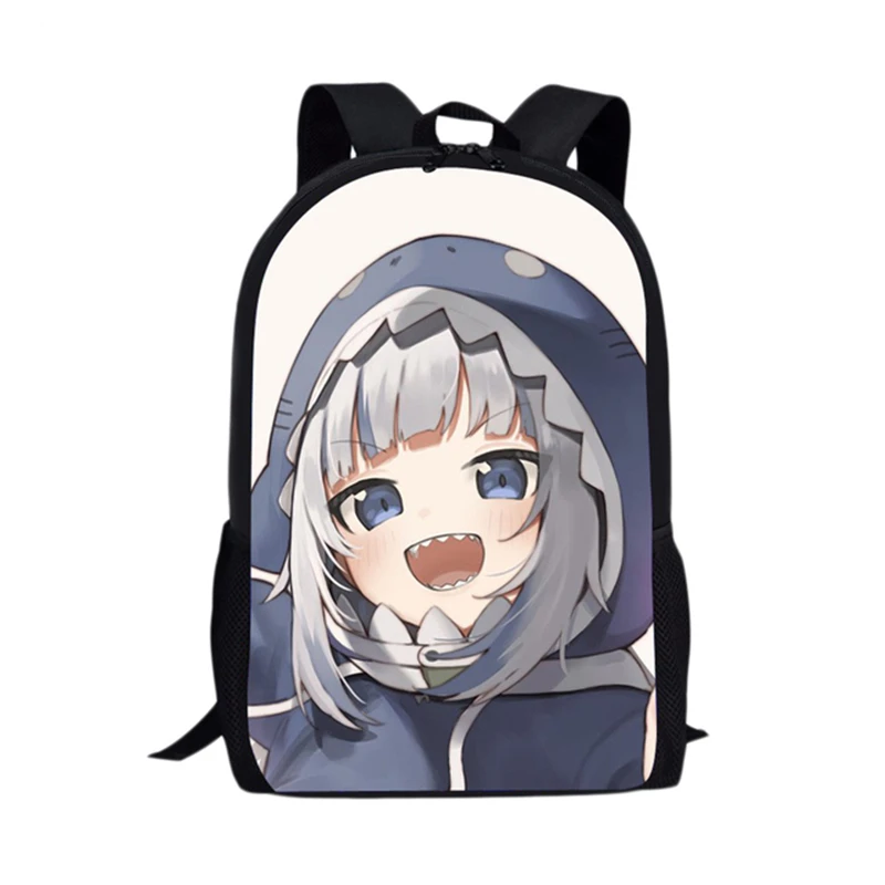 Mode Student Rugzak Cartoon Shark Meisje Afdrukken Schooltassen Voor Meisjes Vrouwen Reistas Anime Kids Boek Tas Mochila 16inch