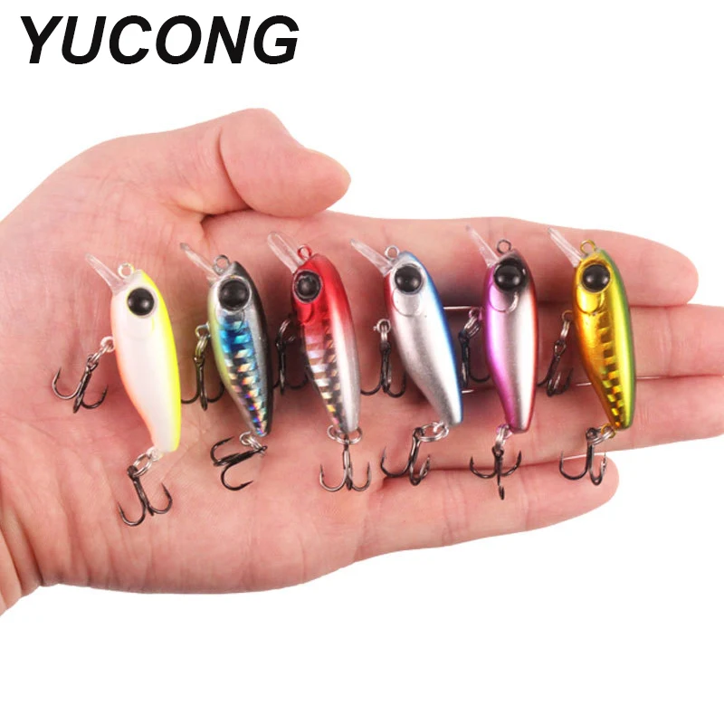 Yucong 1 Stück Micro Minnow Köder 4,5 cm-2,5g sinkenden Jerkbait Mini Angel köder Suspend Swimbait künstliche harte Wobbler Duro Cebo