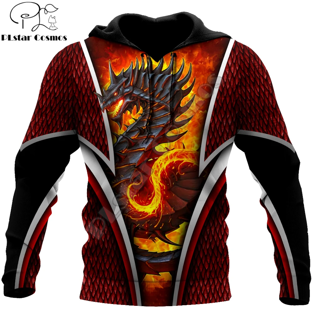 Sudadera 3D Unisex con capucha – Dragón de fuego estampado