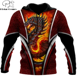 Sudadera 3D Unisex con capucha – Dragón de fuego estampado