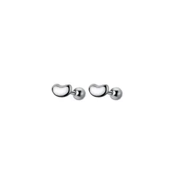 La Monada Small Stud Earrings For Women 925 Sterling Glossy Bean Screw Nut Woman Earring Heart Silver 925 Earring Jewelry Female