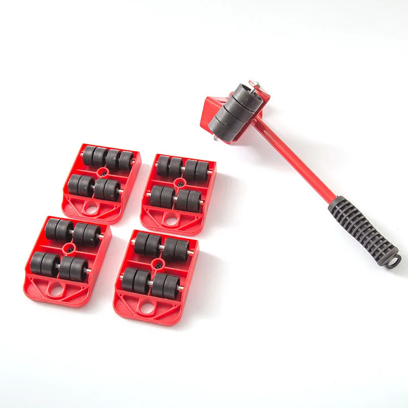 5Pcs Professionale Mobili di Trasporto Sollevatore strumento Set Pesante Animali In Movimento Utensili A Mano Set Ruota Bar Mover Dispositivo