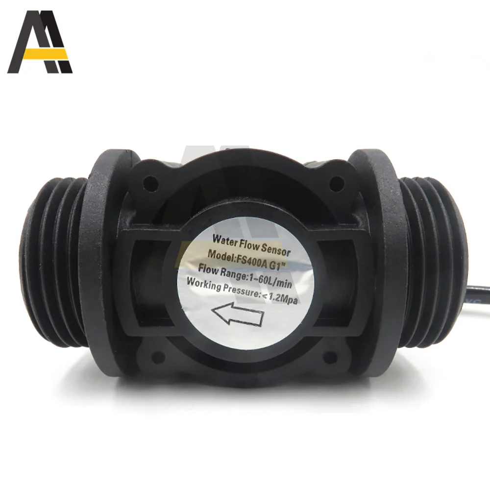 12V Water Flow Sensor DC 5-24V 1-60L/min Flowmeter Hall Flow Sensor Water Control Liquid Flow Sensor Switch 1.75MPa DN25