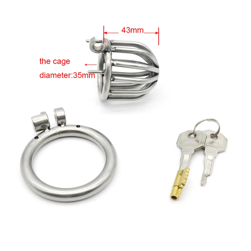 CHASTE BIRD Male New Metal 304 Stainless Steel Cock Small Cage Penis Belt Chastity Device Magic Lock BDSM Sex Toy A259