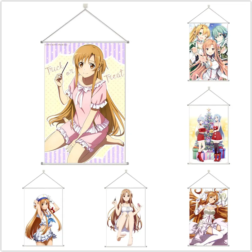 Canvas Painting Wall Art Canvas Prints Sword Art Online Yuuki Asuna Posters Decor Pictures for Bedroom Home Decoration No Frame