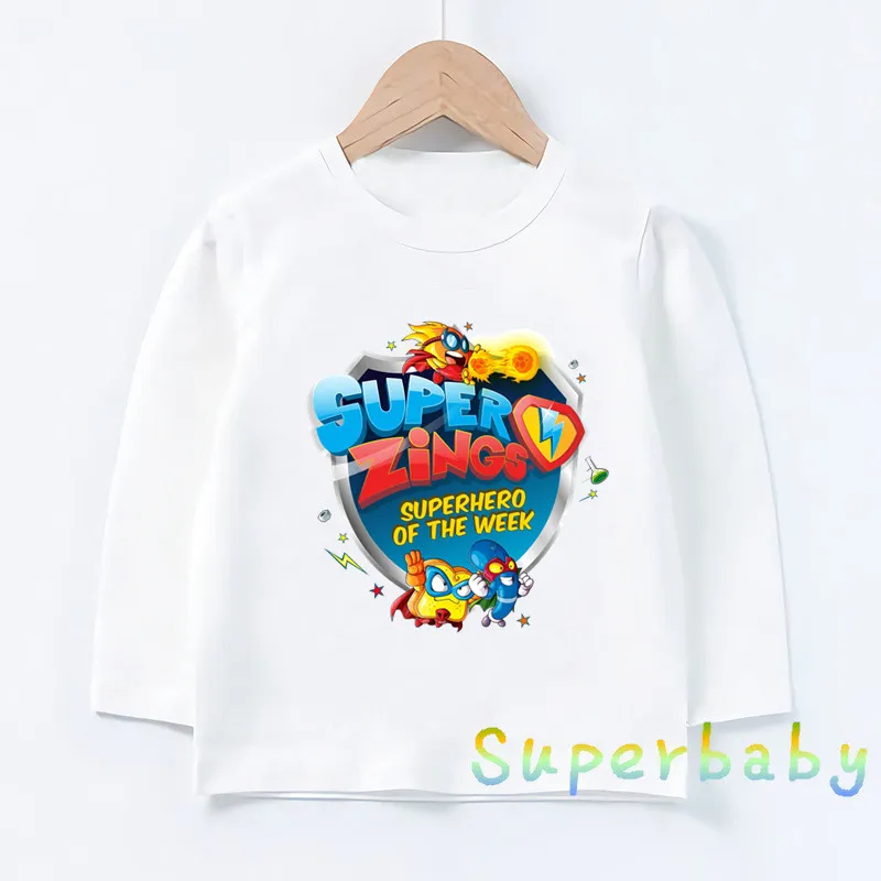 Los Super Zings Series 4 Cartoon Kids T-Shirts Funny Baby Girls Clothes Spring Autumn Children Long Sleeve T shirt Boys Tops