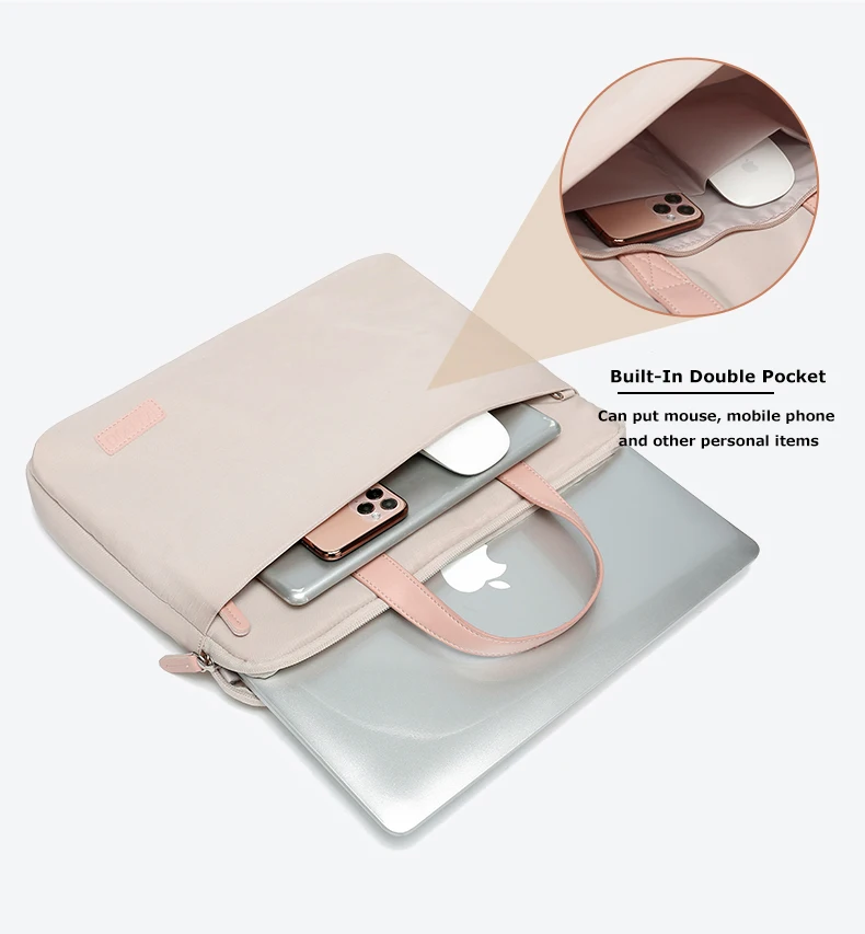 Laptop-Hülle für 13,3 14 15,6 Zoll, MacBook Air Pro 16, Notebook-Hülle, HP, Huawei, Lenovo, Dell, Handtasche, Schulter-Aktentaschen – Detail 4
