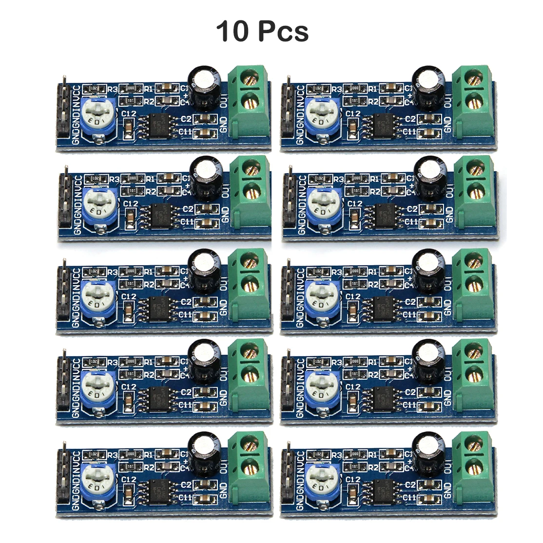 LM386 Audio Power Amplifier Module 200 Times Gain Amplifier Board Mono Power Amplifier 10K Input Adjustable Resistance 5V-12V