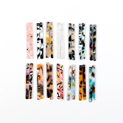 Tortoise Shell Beads,Acetate Acrylic Earrings Charms,Thin Bar Sticks pendant,Long Strip Earrings Part,45mm x 4mm,ACE270L