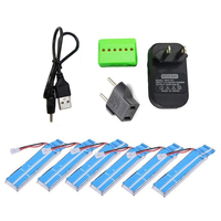 6PCS Battery+ Charger For WLtoys V930 V977 / XK K110 K110S RC Helicopter Spare Parts 3.7V 520mAh 30C Upgraded Li-po Battery