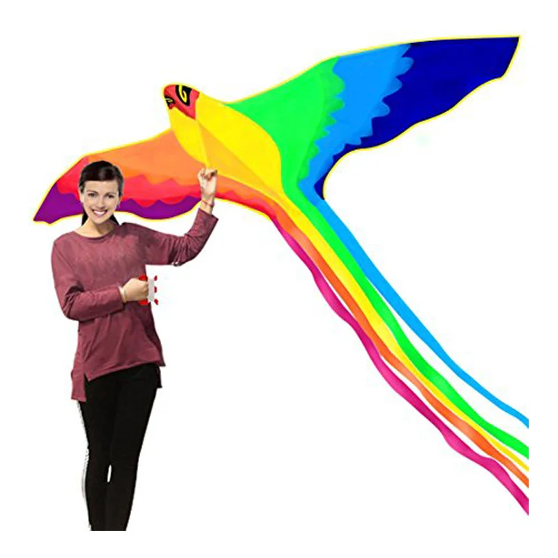 New Arrive 74 inches Colorful Bird Kite Easy Control With Handle Line  kites for kids Sale  String Outdoor Toys