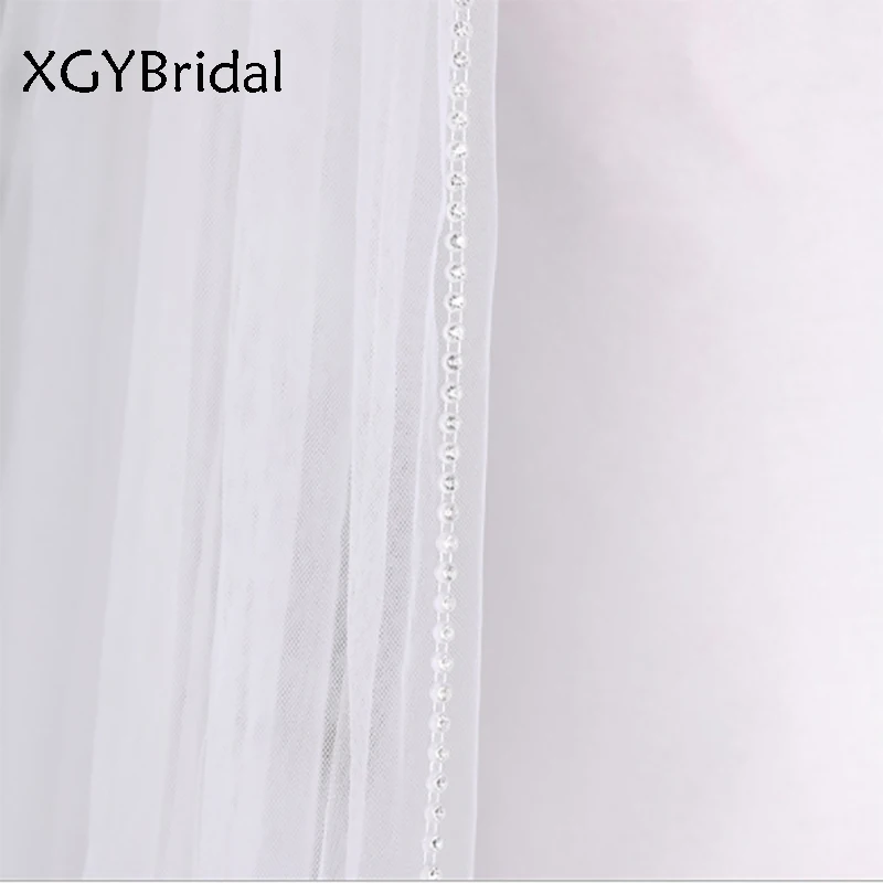 New Arrival Bridal Veil Long One-Layer Wedding Veil Cathedral Lace Edge Tulle White Ivory With Comb Wedding Accessories